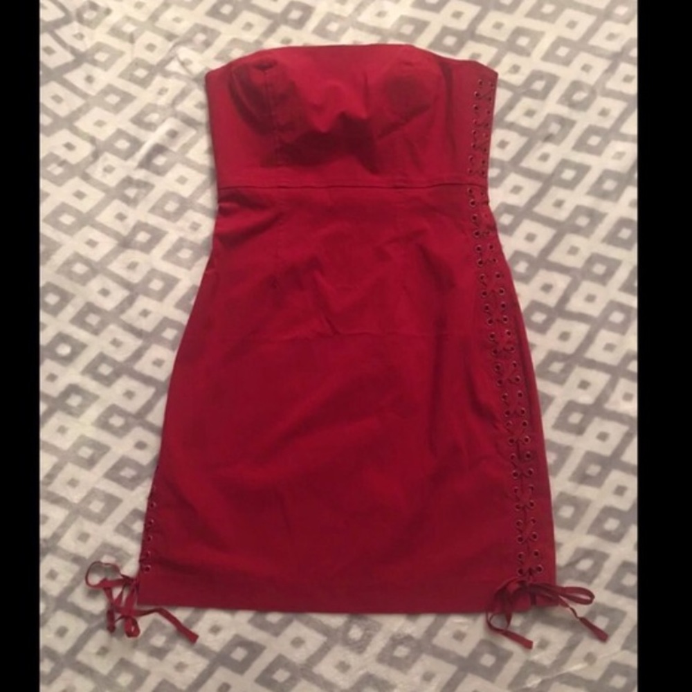 Red Strapless Express Dress